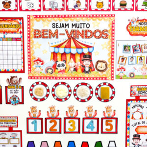 KIT ORNAMENTAÇÃO DE SALA - CIRCO MÁGICO DOS BICHINHOS